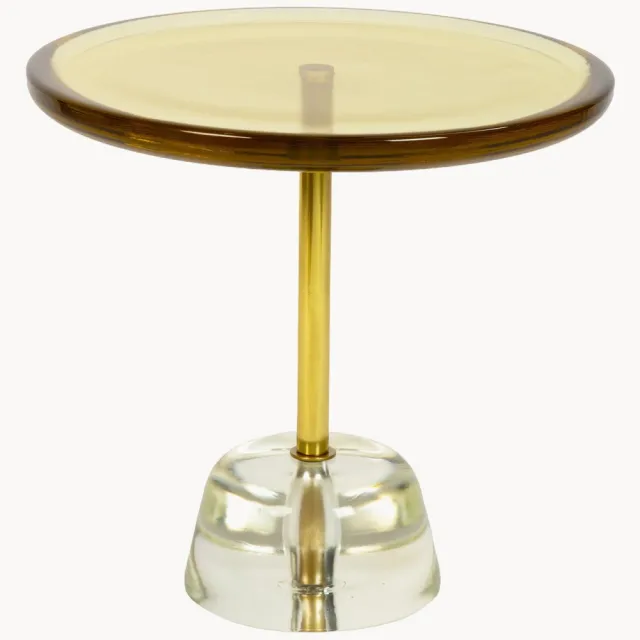 Pulpo Ronde glazen bijzettafel Pina Geel, Transparant