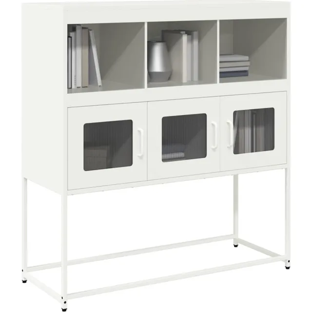 vidaXL Dressoir 100,5x39x107 cm koudgewalst staal wit