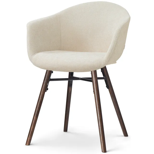 Nolon Nena-Otis eetkamerstoel cottonbeige - walnoot houten onderstel