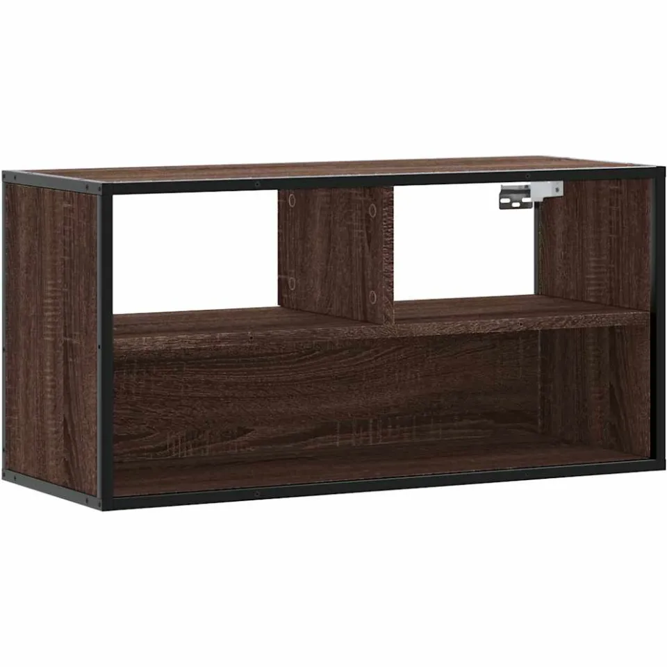 vidaXL Tv-meubel 80x31x39,5 cm bewerkt hout metaal bruin eikenkleurig, foto 3
