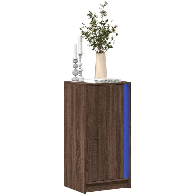vidaXL Dressoir met LED 42,5x34x85 cm bewerkt hout bruin eikenkleur