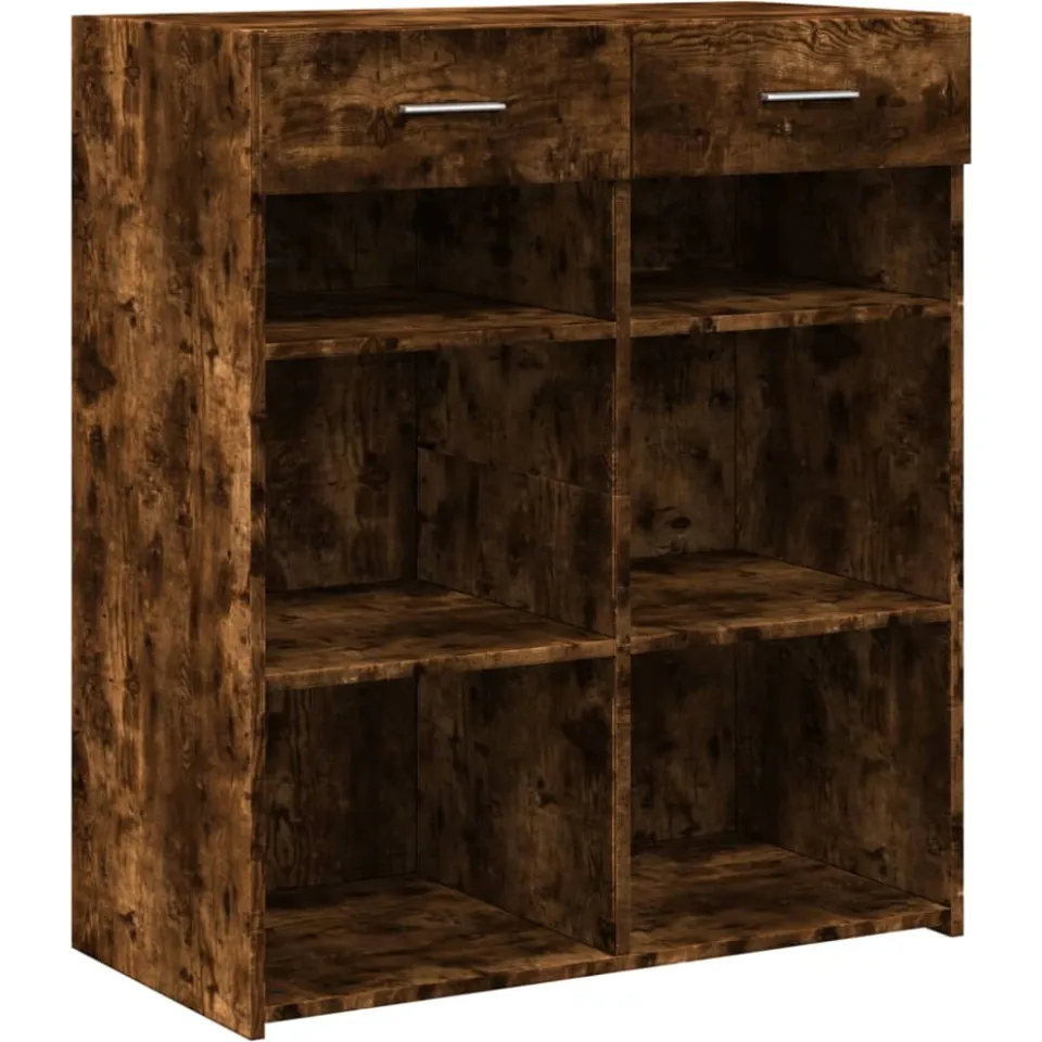 vidaXL Dressoir 80x42,5x93 cm bewerkt hout gerookt eikenkleurig, foto 3
