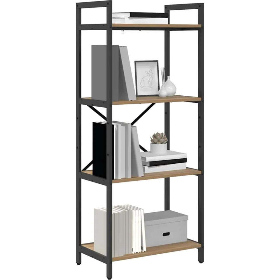 vidaXL Boekenkast 4-laags 56 x 34 x 133,5 cm Bewerkt hout Bruin