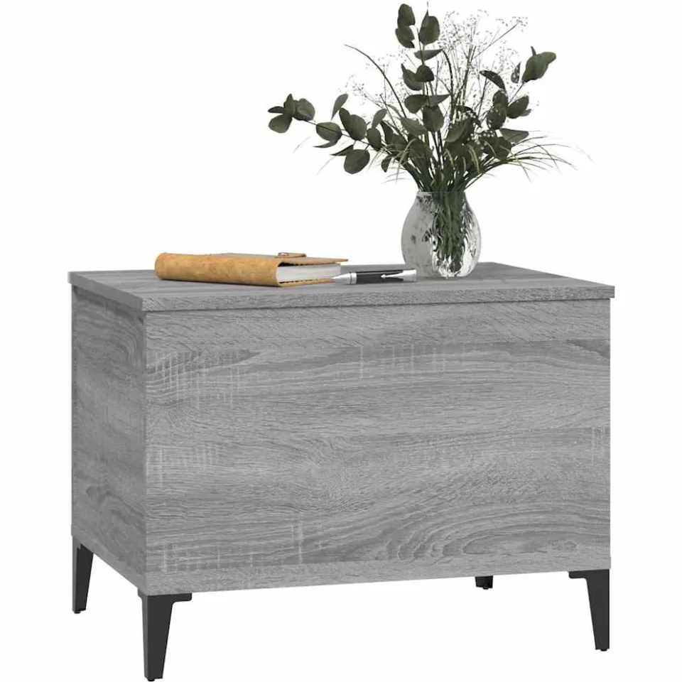 vidaXL Salontafel 60x44,5x45 cm bewerkt hout grijs sonoma eikenkleurig, foto 3