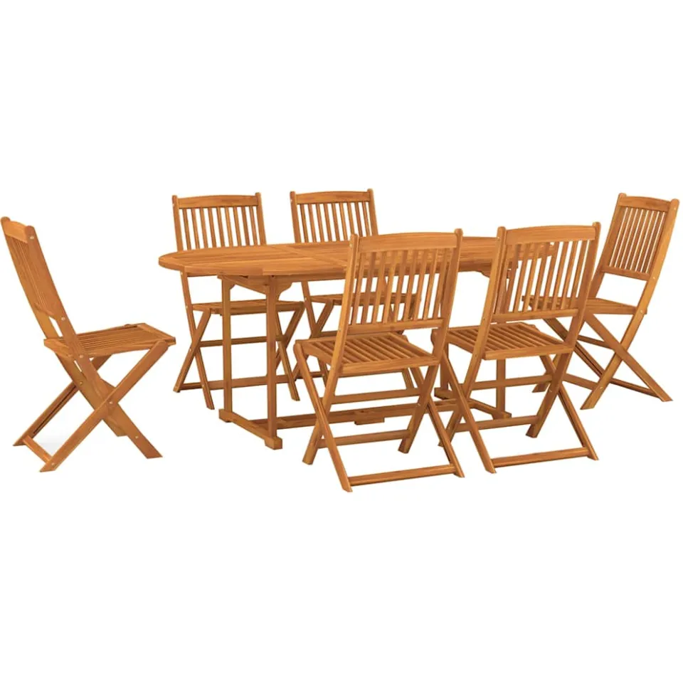 vidaXL 7-delige Tuinset 180x90x75 cm massief acaciahout bruin, foto 3