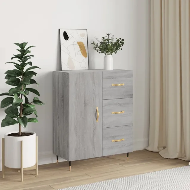 vidaXL Dressoir 69,5x34x90 cm bewerkt hout grijs sonoma eikenkleurig, foto 2