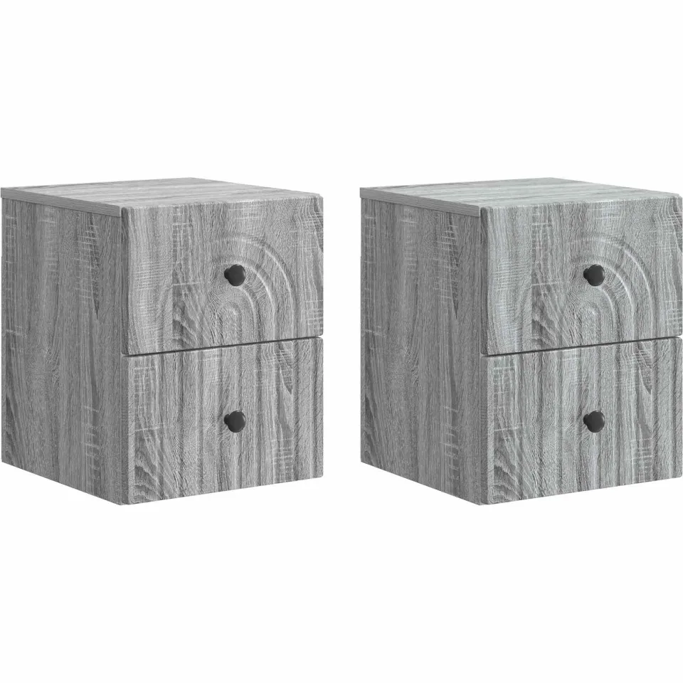 vidaXL Wandbeugel Bedkast 2 st Grijs sonoma 33 x 34,5 x 40 cm, foto 3