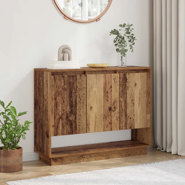 vidaXL Dressoir Oudhout 97 x 29 x 75 cm Bewerkt hout bruin, foto 2