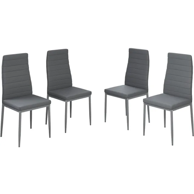 Vicco Grand Eetkamerstoel – 42.5 x 48 cm Set van 4 Grijs