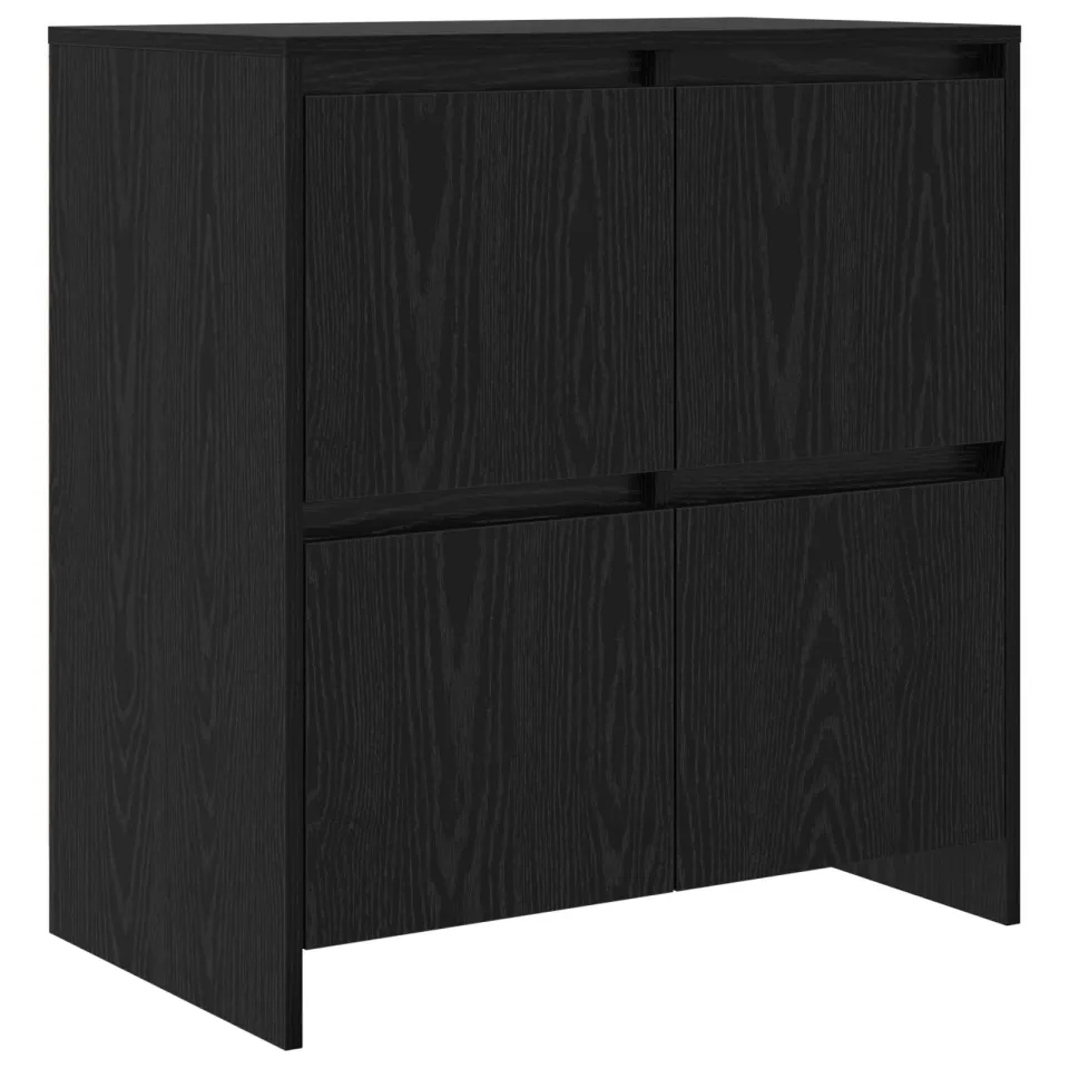 vidaXL Dressoir Zwart Eiken 70 x 41 x 75 cm Bewerkt hout, foto 3