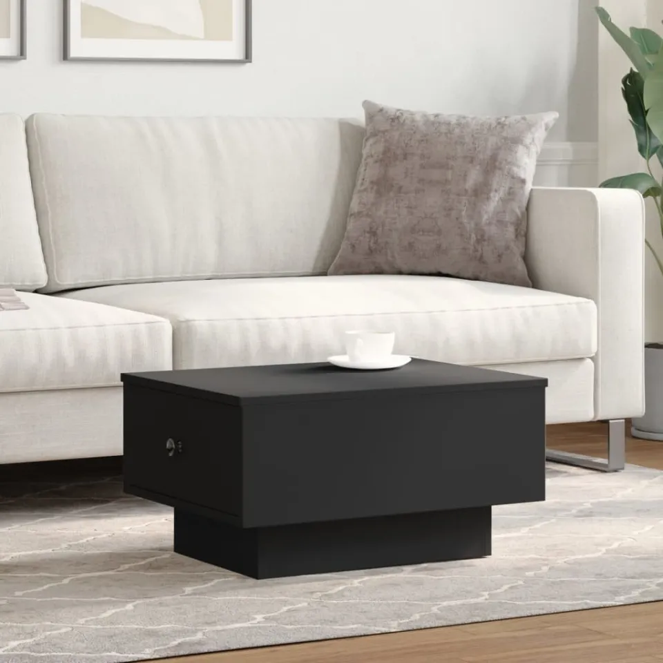 vidaXL Salontafel 60x45x31 cm bewerkt hout zwart, foto 3
