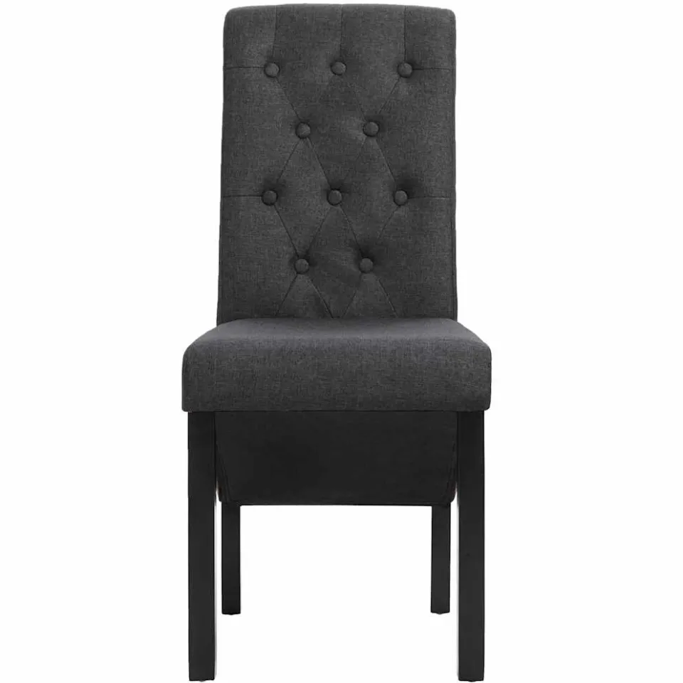 vidaXL Eetkamerstoelen 2 st stof donkergrijs grijs, foto 3