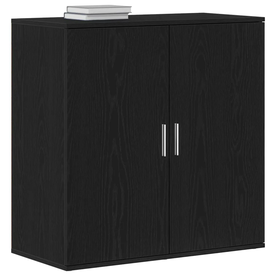 vidaXL Dressoir Zwart Eiken 79 x 38 x 80 cm Bewerkt hout, foto 2