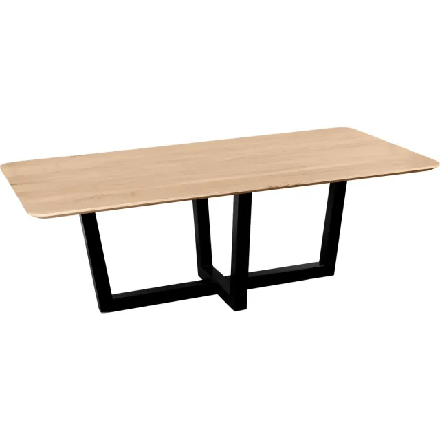QUVIO Eettafel Sofia - Rechthoekig - W-Poot - FSC®-gecertificeerd mangohout - 220x110 cm - Naturel