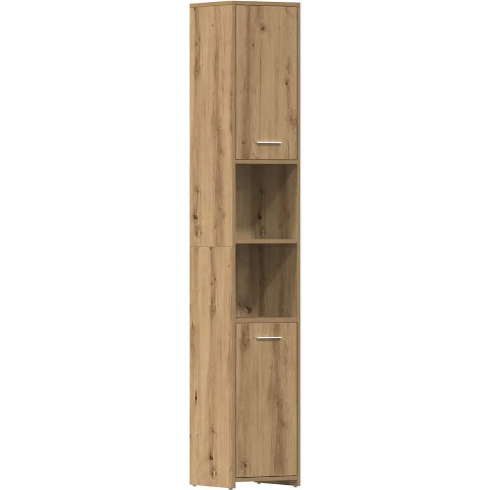 vidaXL 3-delige Badkamermeubelset bewerkt hout artisanaal eikenkleur Bruin