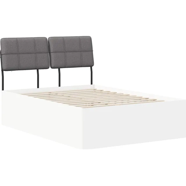 vidaXL Tweepersoonsbed met hoofdbord Wit en Lichtgrijs 140 x 200 cm