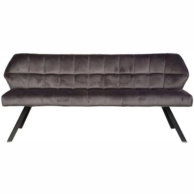 Giga Living Giga Meubel Eetkamerbank Raster - Antraciet Velvet - 180x59x84cm