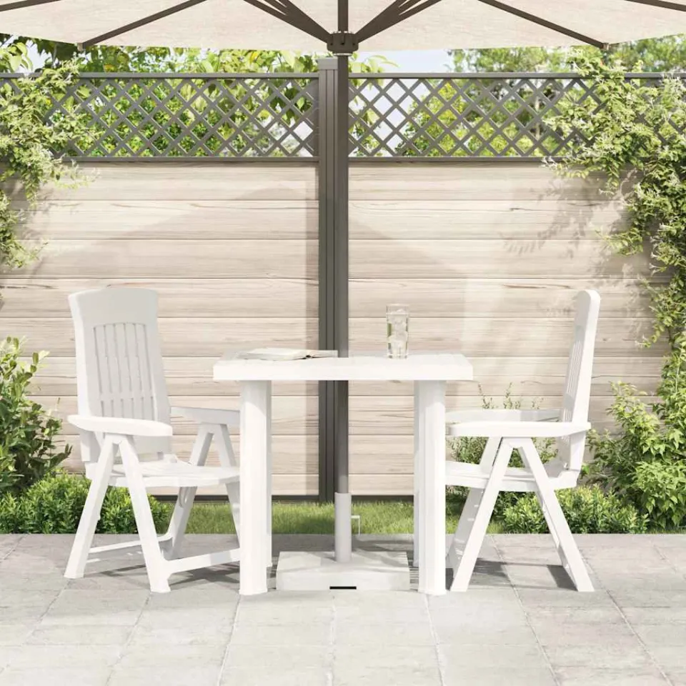 vidaXL Tuintafel 80x75x72 cm kunststof wit, foto 3