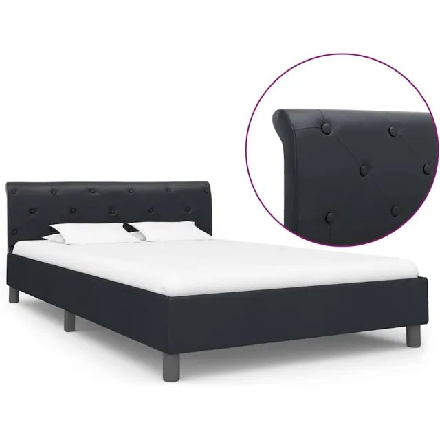 vidaXL Bedframe kunstleer zwart 120x200 cm