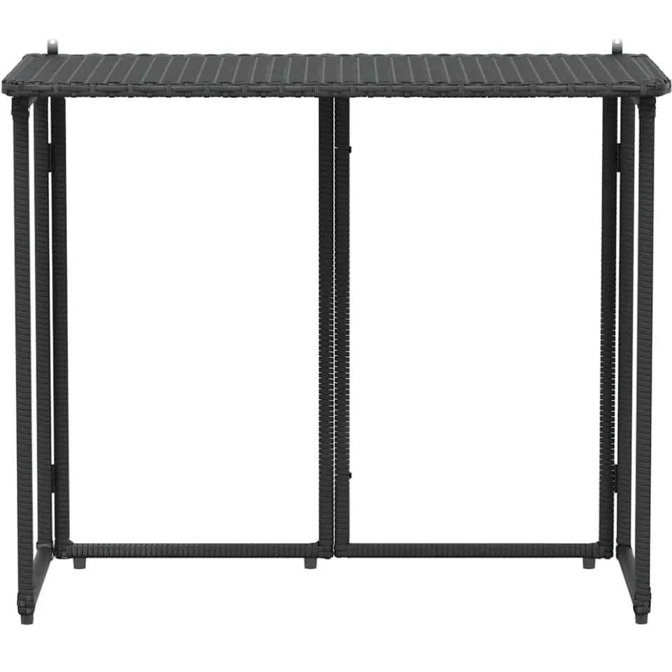 vidaXL Tuintafel inklapbaar 90x51x75 cm poly rattan zwart