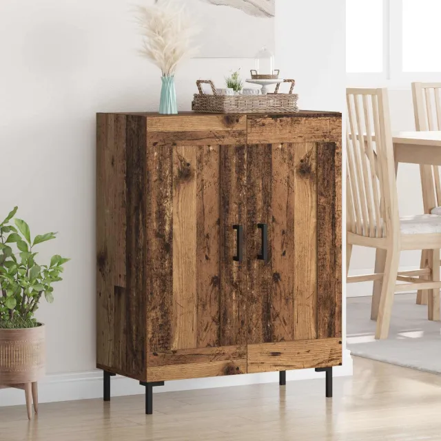 vidaXL Dressoir Oud Hout 69,5 x 34 x 90 cm Gemonteerd hout en ijzer Bruin