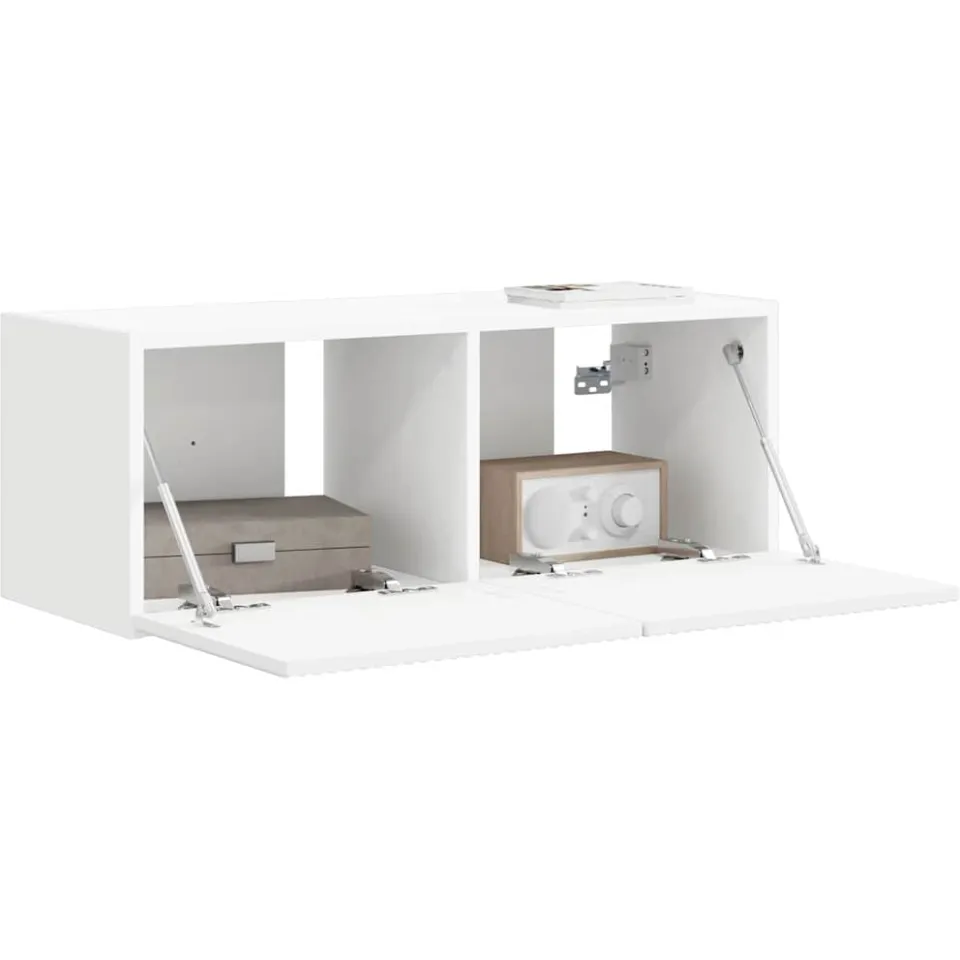vidaXL TV Wandkast 78,5 x 30 x 29,5 cm Wit Bewerkt hout
