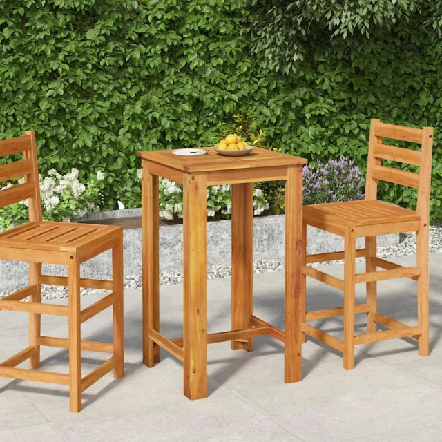 vidaXL Tuinbartafel 60x60x105 cm massief acaciahout bruin, foto 2