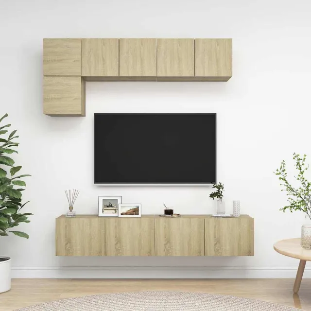 vidaXL 5-delige Tv-meubelset bewerkt hout sonoma eikenkleurig, foto 2