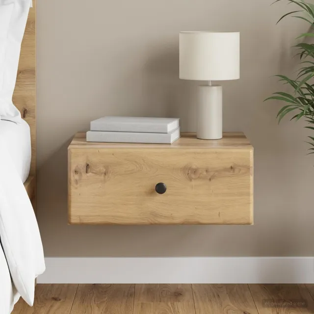 vidaXL Wandbeugel Bedkast Artisanaal eiken 49 x 34,5 x 20 cm, foto 2