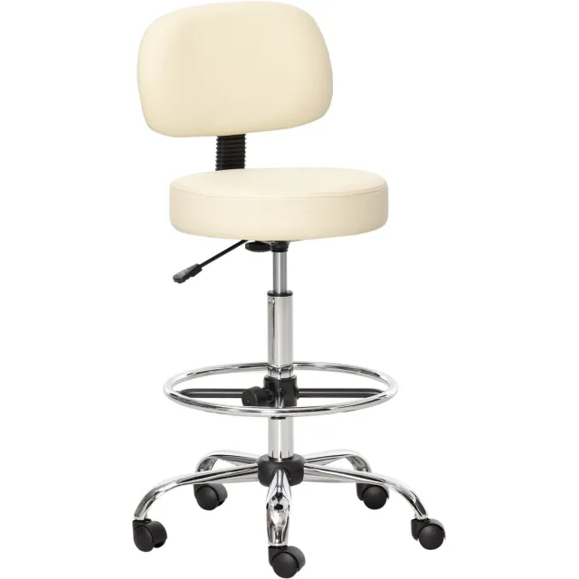 Clruro Barkrukken - 56x57x104-127 cm - 360° Draaibaar - Verstelbaar - Kunstleer - Beige