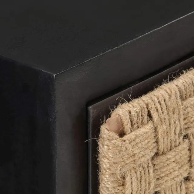 medina Wandtafel 90x35x76 cm massief mangohout zwart