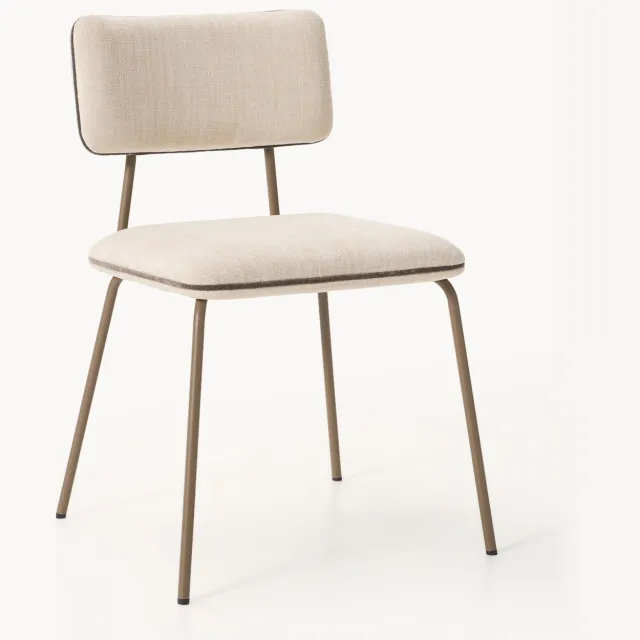 Westwing Collection Gestoffeerde eetstoel Nilda Beige, Bruin