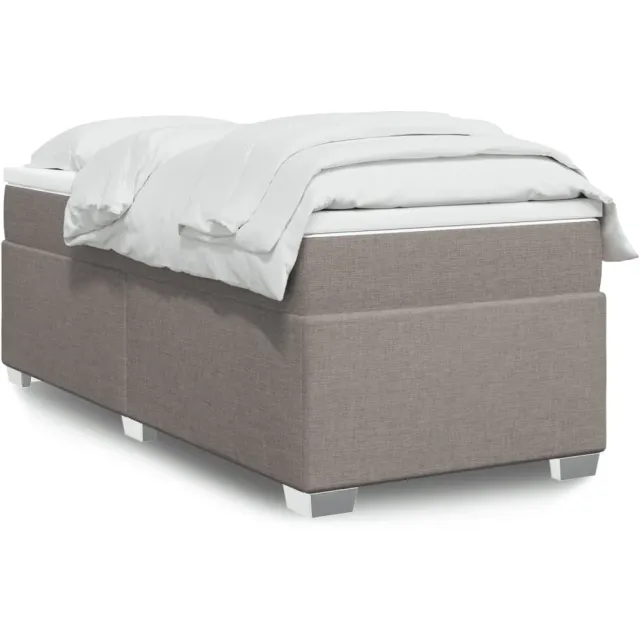 vidaXL Boxspring met matras stof taupe 90x200 cm