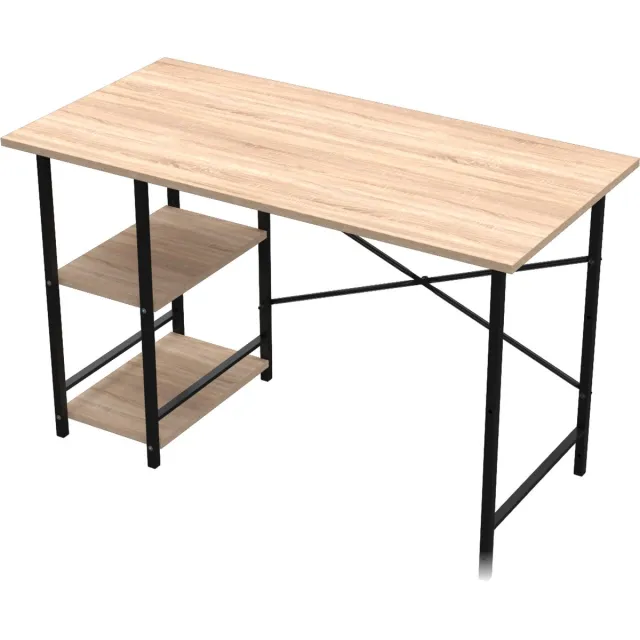 ROI Computertafel - Bureau - Twee planken - Industrieel - Vintage - Honing Bruin/zwart - 120x60x75