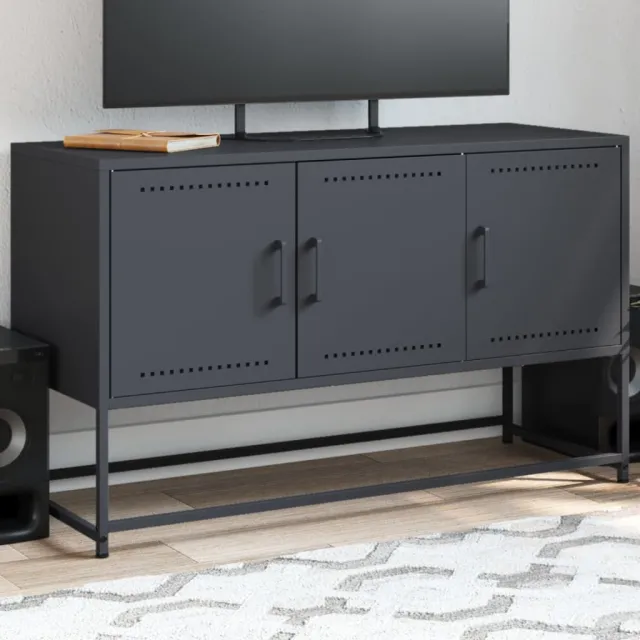 vidaXL Tv-meubel 100,5x39x60,5 cm staal antracietkleurig, foto 2