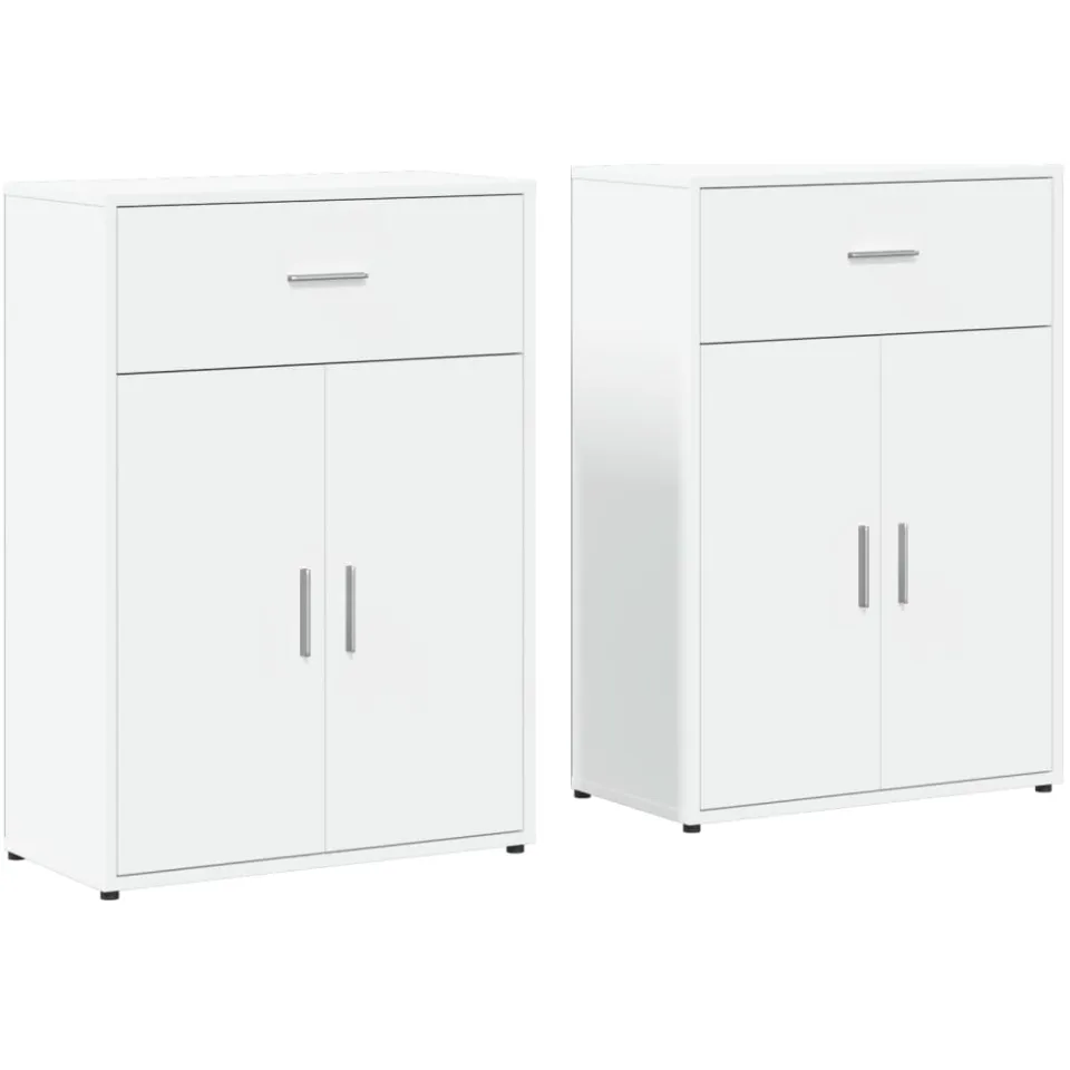 vidaXL Dressoirs 2 st 60x30x84 cm bewerkt hout wit