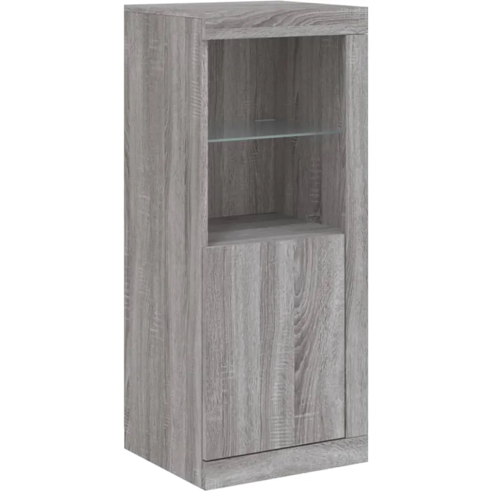 vidaXL Dressoir met LED-verlichting 41x37x100 cm grijs sonoma eiken