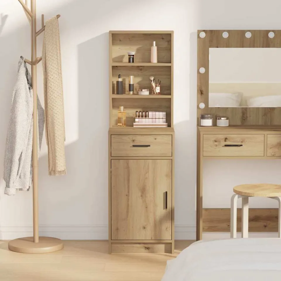 vidaXL Hoge kast Artisan Eiken 41 x 40 x 135 cm Bewerkt hout, foto 3
