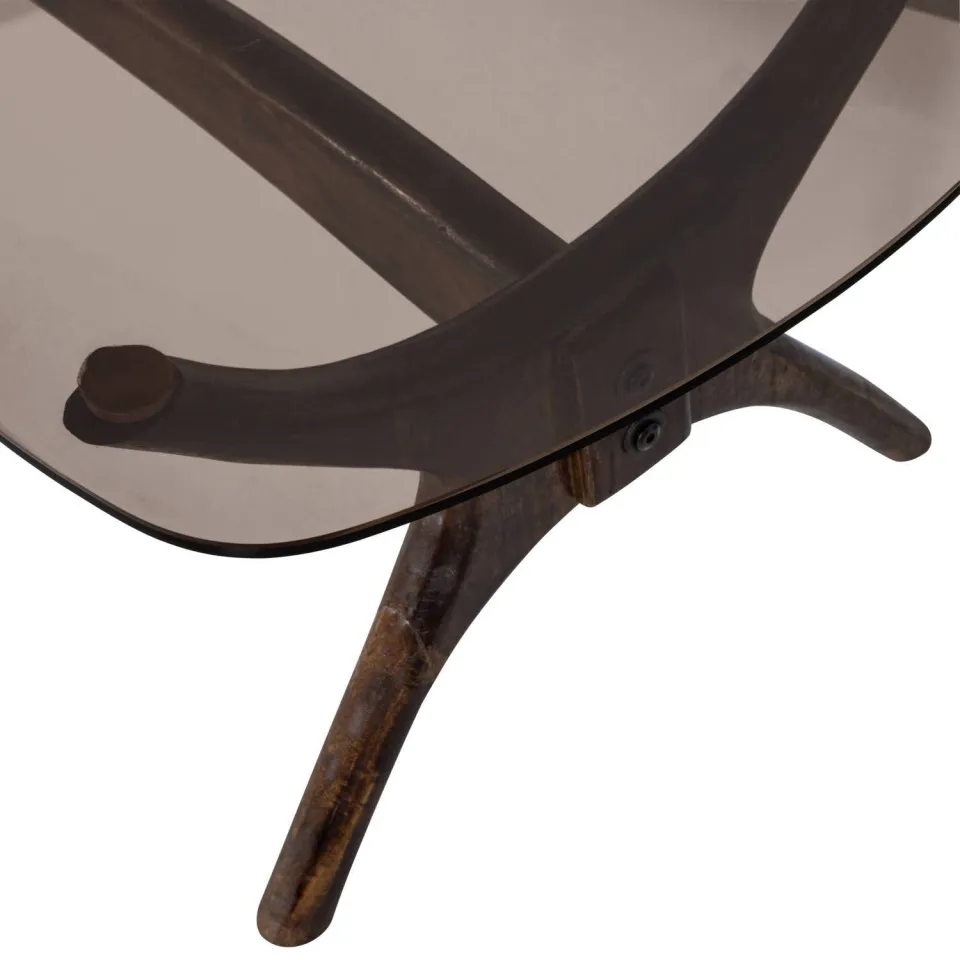 WOOOD Flash Salontafel - Glas/Hout - Walnoot - 42x110x60, foto 6