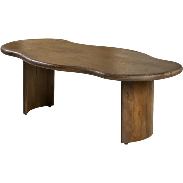 DÉJA Living Salontafel Tornio - Organisch - Walnootkleur - 110x55 cm - Mangohout Donkerbruin