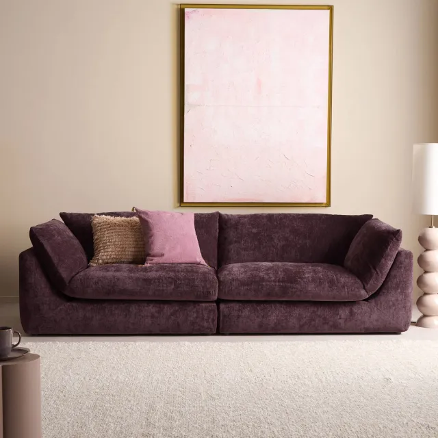 NOUS Living 3-zitsbank Lyon burgundy, foto 2