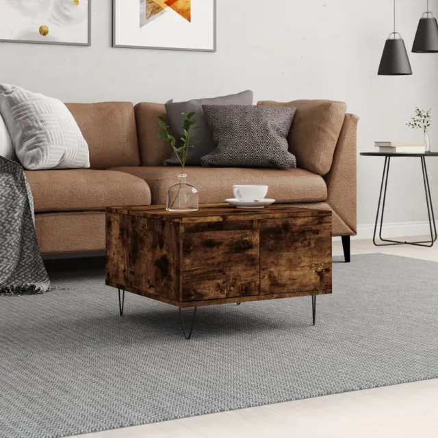 vidaXL Salontafel 55x55x36,5 cm bewerkt hout gerookt eikenkleurig, foto 2