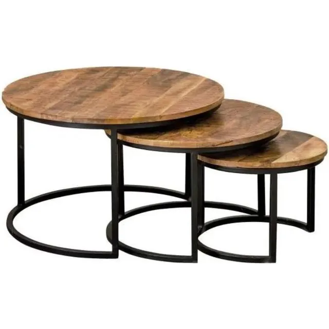 IronWood Salontafel set Triole - Set van 3 Hout