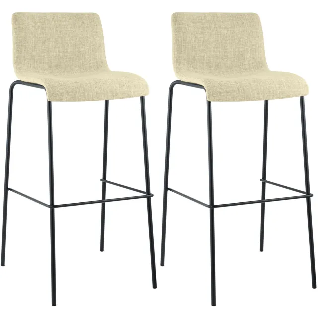 Luxe Comfort Torino 0111 barkrukken (set van 2) - stof - crème creme zwart