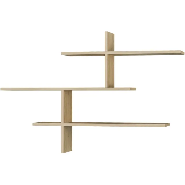 Hocus Picus Zwevende Wandplank 3 Planken - Eiken - 123x22x81 cm