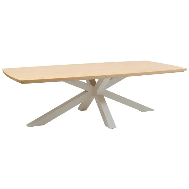 Hespéride Tuintafel voor 10 personen van aluminium met latten in houtlook ORACLION Marron