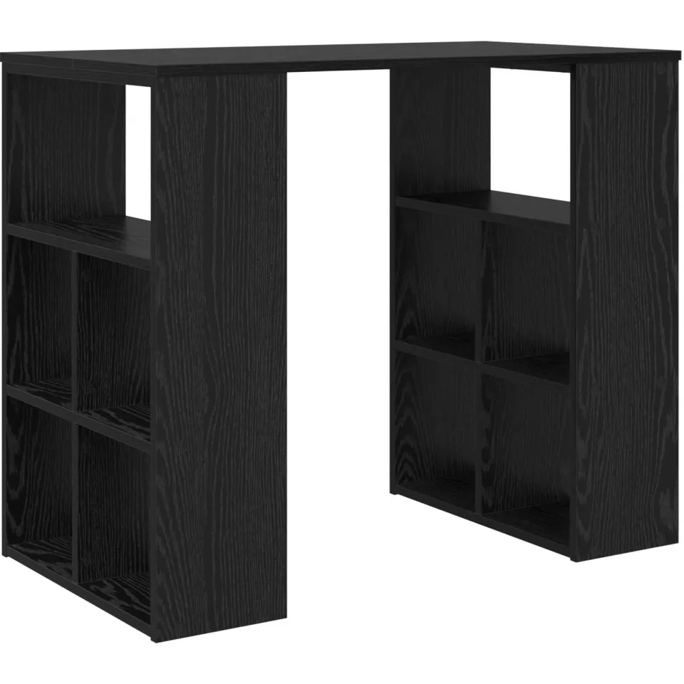 vidaXL Bureau Zwart Eiken 90 x 50 x 75 cm Bewerkt hout, foto 3