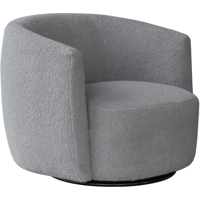 Padiro draaifauteuil 82 x 82,5 x 71 cm - grijs - teddystof - ronde vorm en armleuningen Grau