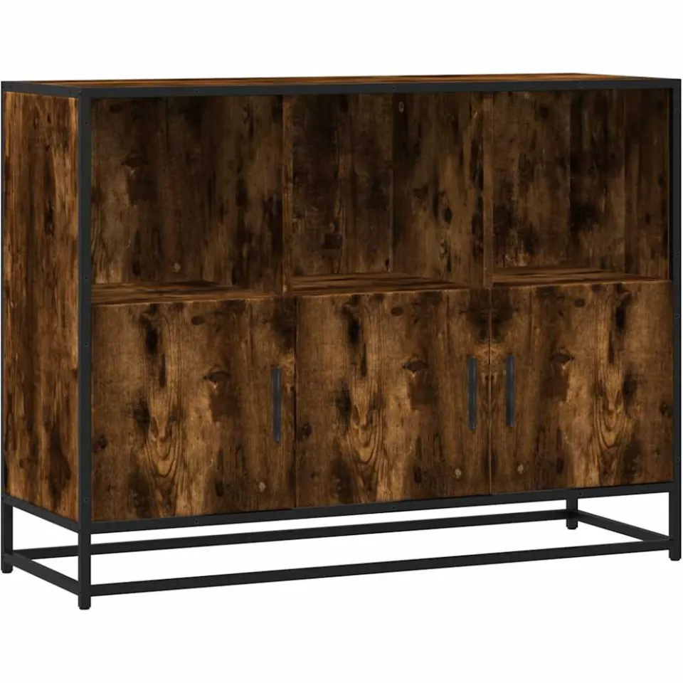vidaXL Dressoir 100x35x76 cm bewerkt hout gerookt eikenkleurig, foto 3