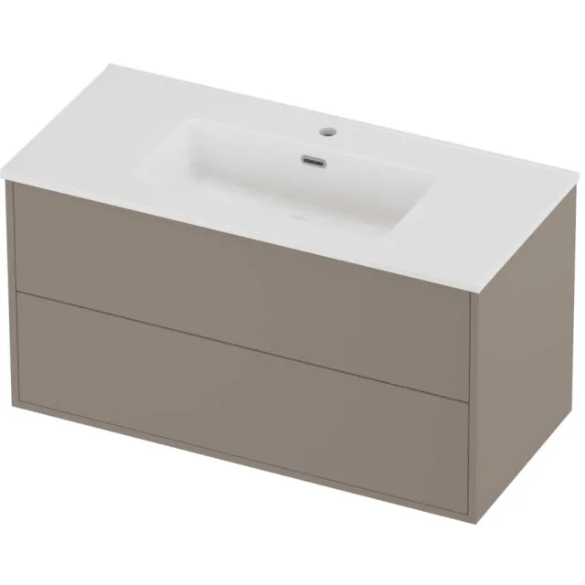 Proline Tribute Badmeubelset Porselein Elegant In Kader 100x46x54 cm Glans Wit Clay Beige